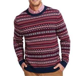 Vineyard Vines Fail Isle Sweater Men XL Blue Red Wool Alpaca Blend Knit Pullover